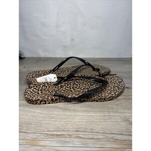 Women's 7-8 Thick Rubber Leopard Cheetah Flip Flop Durable Heavy Duty